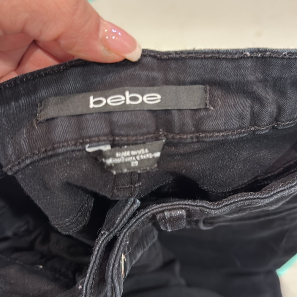 Bebe black straight leg jeans - Picture 2 of 3